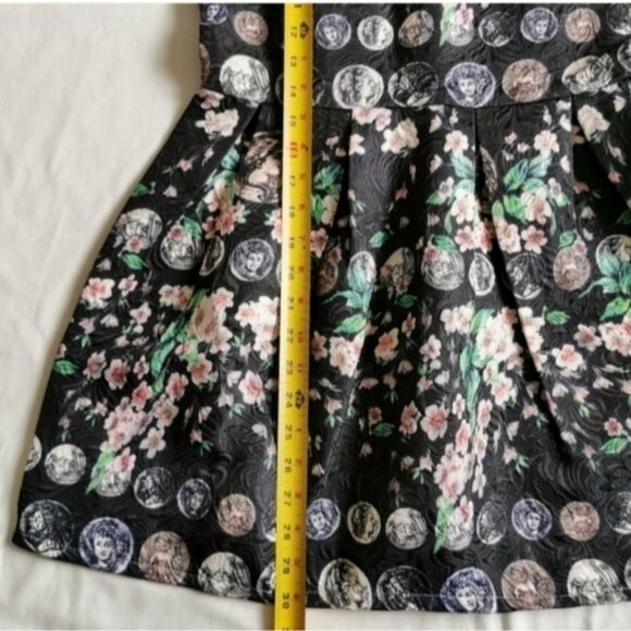 Baroque Floral Mini Dress Sleeveless Small - Picture 5 of 7